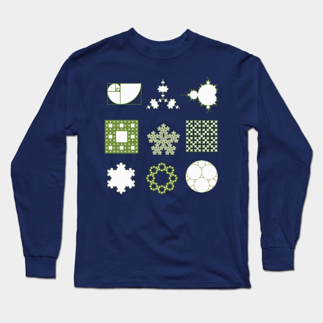 9 Fractals- green Long Sleeve T-Shirt by candhdesigns